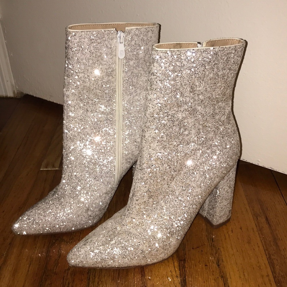 Misguided Sparkly Ankle Booties - Size 10